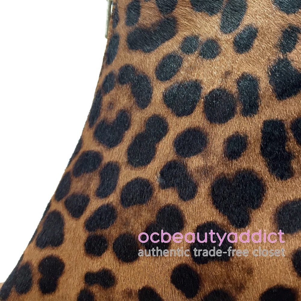 Madewell Amalia Brown Black Zip Boot in Leopard Dot Calf Hair 6.5 NEW - Picture 12 of 15